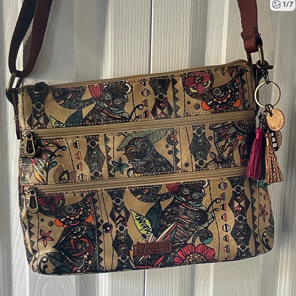 Sakroots Owl Crossbody Bag- like new